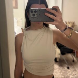 Cream Sleeveless Top